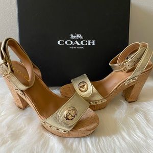 Coach platform sandals. Size 8.